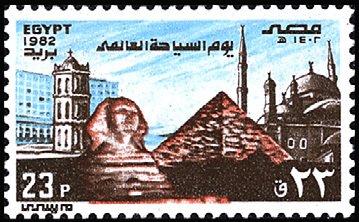 World Tourism Day - Mosque, Sphinx, Pyramid, Church