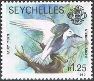 Stamp, Fairy Tern (Sternula nereis), Seychelles,  , Birds