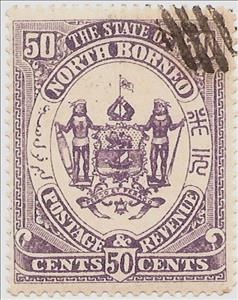 Stamp, Coat Of Arms, North Borneo,  