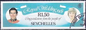 Stamp, Prinz Charles and Lady Diana Spencer, Seychelles,  