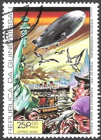 Hindenburg blimp flies over new york