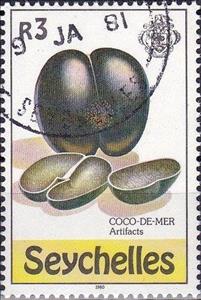 Stamp, Open nut, Seychelles,  