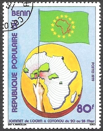 Map of Africa and flag