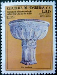 Stamp, Baptismal font, Honduras,  , Buildings
