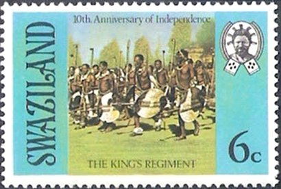 Stamp, King's regiment, Swaziland,  , Army