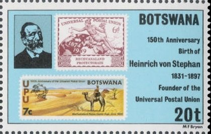 Von Stephan, Botswana stamp and old Bech. Prot.