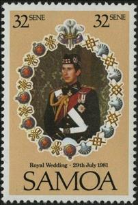 Stamp, Prince Charles, Samoa,  , Royalty