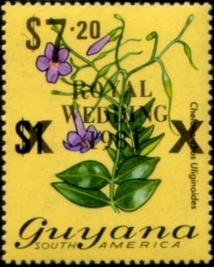 Stamp, Surcharged, Guyana,  , Plants (Flora)