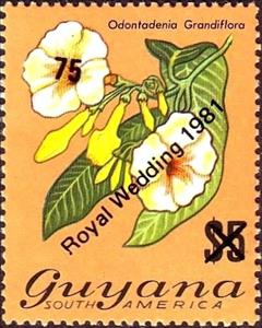 Stamp, Surcharged, Guyana,  , Plants (Flora)