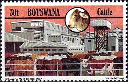 Stamp, Meat commission, Botswana,  , Cattle