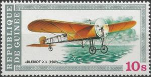 Stamp, Blériot XI, 1909, Guinea, Social Democratic Republic,  , Aviation, Aircrafts