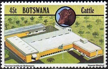 Stamp, Vaccine institute, Botswana,  , Cattle