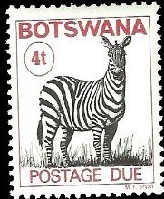 Stamp, Zebra, Botswana,  , Zebras