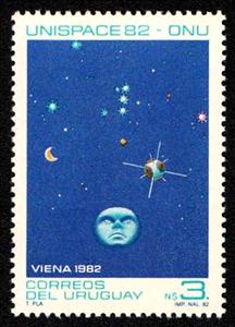 Stamp, Unispace 82 conference, Vienna, Uruguay,  