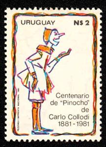 Stamp, Centenary of Pinocchio, by Carlo Collodi, Uruguay,  