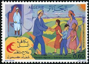 Stamp, Fight against TB, Algeria,  , Tuberculosis / TBC