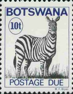 Stamp, Zebra, Botswana,  , Zebras