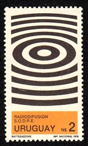 Stamp, Radio waves, Uruguay,  