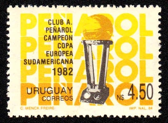Peńarol, winner of the European-Sudamerican soccer cup, 1982
