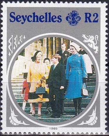 Queen Mum with Prince Andrew and Princess Anne