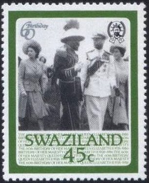 With George VI, the Dutschess of York and Sobhuza II, 1947
