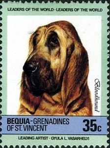 Stamp, Bloodhound (Canis lupus familiaris), Saint Vincent and The Grenadines,  , Dogs
