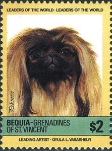 Stamp, Pekinese (Canis lupus familiaris), Saint Vincent and The Grenadines,  , Dogs