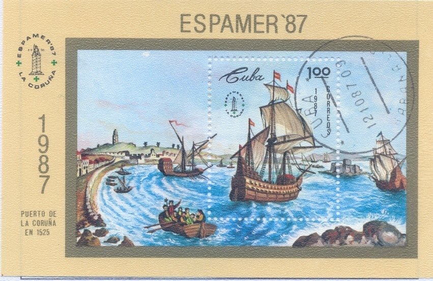 Galleon in the port of La Coruńa (1525)