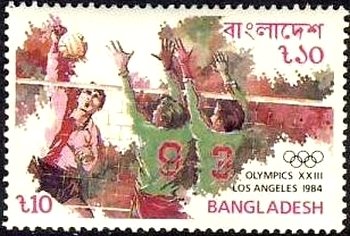 Stamp, Volleyball, Bangladesh,  , Olympic Games, Volleyball