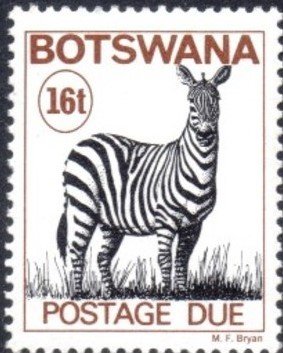 Stamp, Zebra, Botswana,  , Zebras