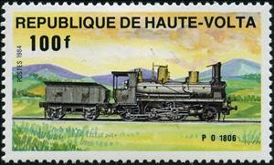 Stamp, Locomotive PO 1806, Upper Volta,  , Railways, Steam Traction