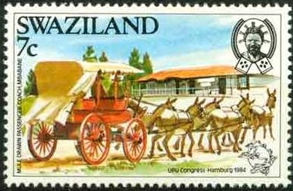 Mule-drawn coach