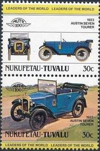 Se-tenant, 1923 Austin Seven Tourer, Tuvalu,  , Cars