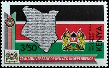 Stamp, Flag, Arm, Kenya,  