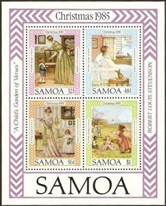 Souvenir Sheet, A child's garden of Verses, by Robert Louis Stevenson, Samoa,  