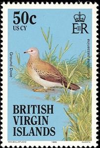 Stamp, Common Ground Dove (Columbina passerina), British Virgin Islands,  , Birds, Animals (Fauna)