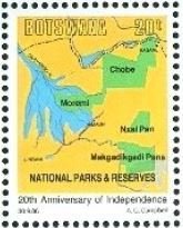 Map of national parks and reserves