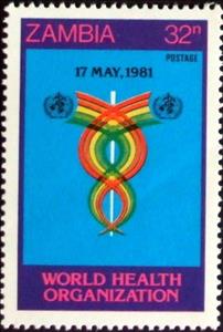 Stamp, W.H.O. Emblem, Zambia,  