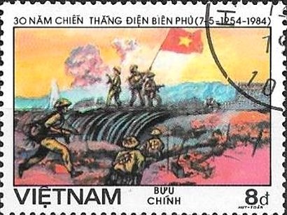 Troops waving flag