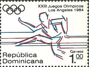 Stamp, Hurdless, Dominican Republic,  , Athletics, Olympic Games, Athletes