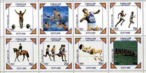 Mini Sheet, Los Angeles Olympics, Cinderellas,  , Athletics, Olympic Games, Running, Shot-put, High Jump, Water-polo, Weightlifting, Equestrianism and horse riding