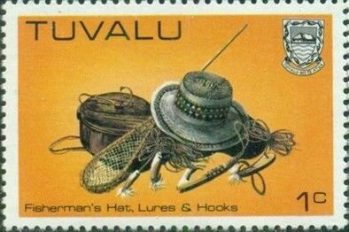 Fisherman’s hat, lures, hooks