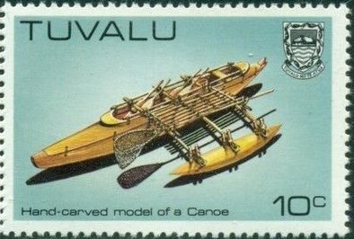 Stamp, Canoe model, Tuvalu,  