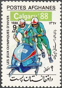 Stamp, Bobsledding, Afghanistan,  , Sport, Olympic Games, Bobsleigh