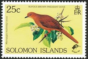 Stamp, Mackinlay's Cuckoo-Dove (Macropygia mackinlayi ssp. arossi), Solomon Islands,  , Birds