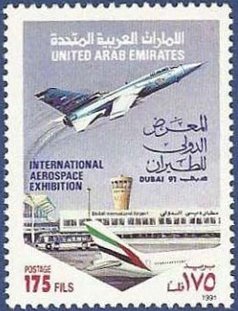 Jet fighter over Dubai Intl. Airport