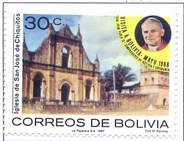 Stamp, Church in Sucre, Bolivia,  , Churches - Cathedrals - Basilicas - Chapels