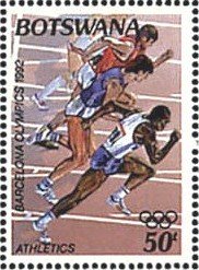 Stamp, Four sprinter, Botswana,  , Athletics, Olympic Games, Running, Athletes