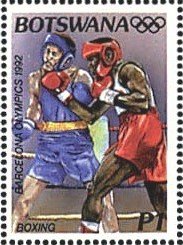 Stamp, Two boxers, Botswana,  , Olympic Games, Boxing