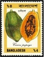 Stamp, Carica papaya, Bangladesh,  , Fruits
